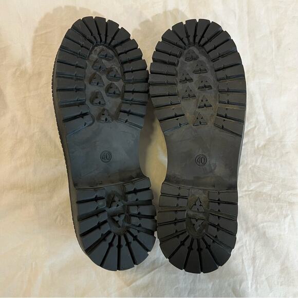 SHEIN Chain Decor Slip On Wedge Loafer Flatform Shoe Black sz 8 (CN40) - Picture 9 of 16